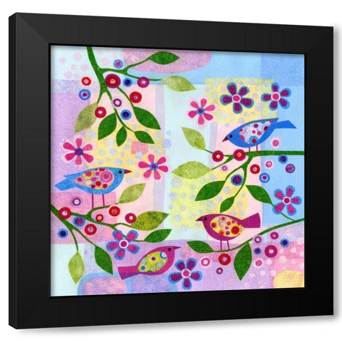 Bird Spots Black Modern Wood Framed Art Print by Conway, Kim