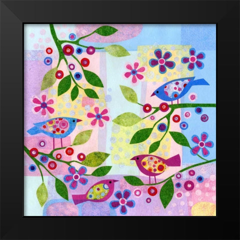 Bird Spots Black Modern Wood Framed Art Print by Conway, Kim