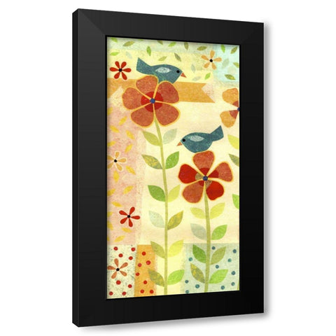 Little Birds I Black Modern Wood Framed Art Print with Double Matting by Conway, Kim