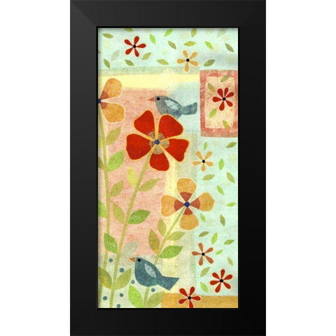 Little Birds II Black Modern Wood Framed Art Print by Conway, Kim