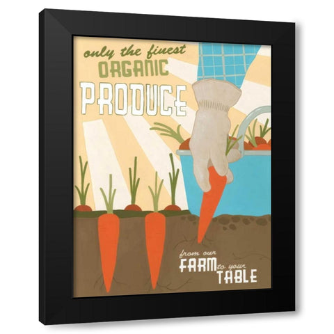 Organic Produce Black Modern Wood Framed Art Print by Vess, June Erica