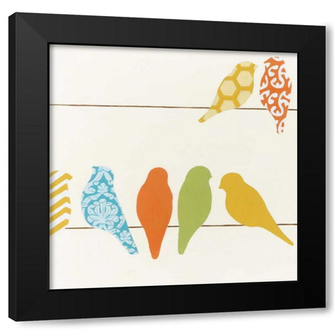 Patterned Perch III Black Modern Wood Framed Art Print with Double Matting by Vess, June Erica