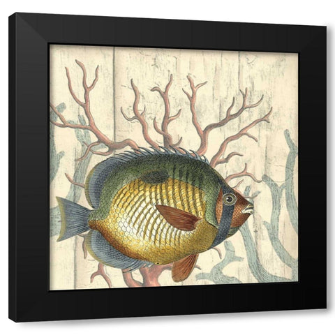 Coastal Montage I Black Modern Wood Framed Art Print with Double Matting by Vision Studio