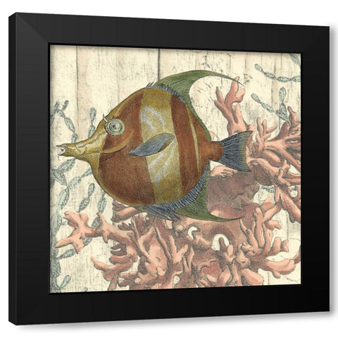 Coastal Montage II Black Modern Wood Framed Art Print with Double Matting by Vision Studio