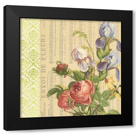 English Garden Bouquet I Black Modern Wood Framed Art Print with Double Matting by Vision Studio