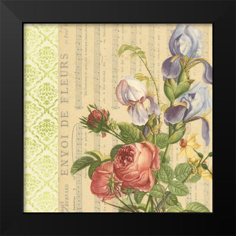 English Garden Bouquet I Black Modern Wood Framed Art Print by Vision Studio