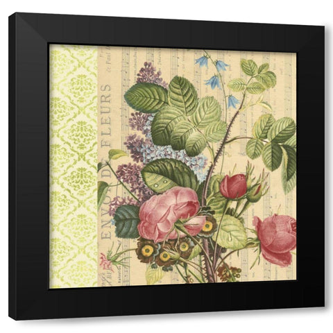 English Garden Bouquet III Black Modern Wood Framed Art Print with Double Matting by Vision Studio