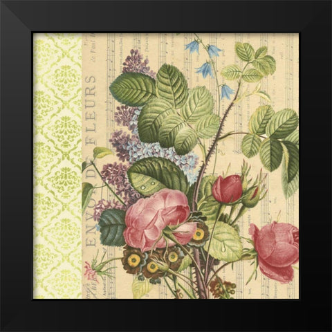 English Garden Bouquet III Black Modern Wood Framed Art Print by Vision Studio