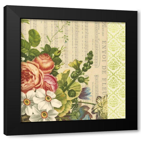 English Garden Bouquet IV Black Modern Wood Framed Art Print with Double Matting by Vision Studio
