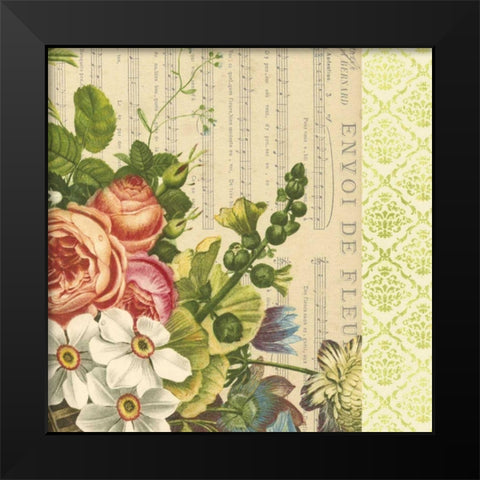 English Garden Bouquet IV Black Modern Wood Framed Art Print by Vision Studio