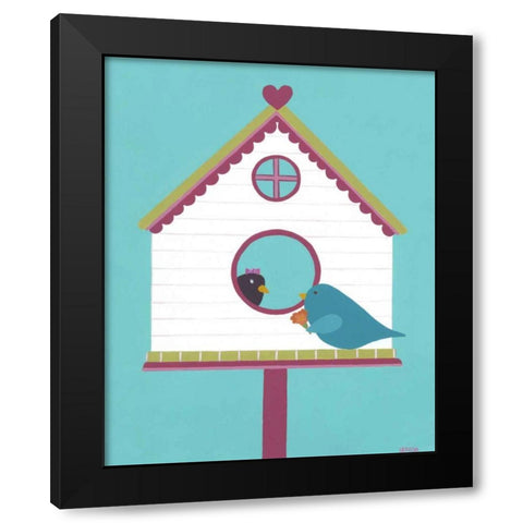 Home Tweet Home I Black Modern Wood Framed Art Print with Double Matting by Vess, June Erica