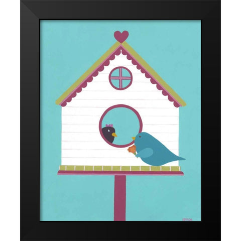Home Tweet Home I Black Modern Wood Framed Art Print by Vess, June Erica