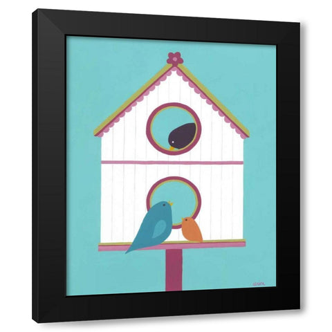 Home Tweet Home IV Black Modern Wood Framed Art Print by Vess, June Erica