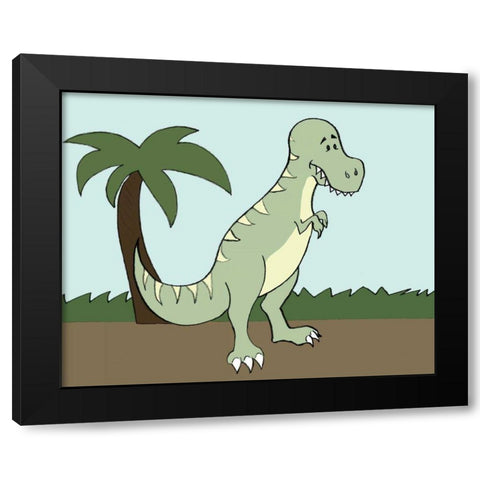Prehistoric Playtime I Black Modern Wood Framed Art Print with Double Matting by Ilosky, Pam