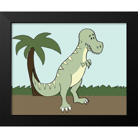 Prehistoric Playtime I Black Modern Wood Framed Art Print by Ilosky, Pam