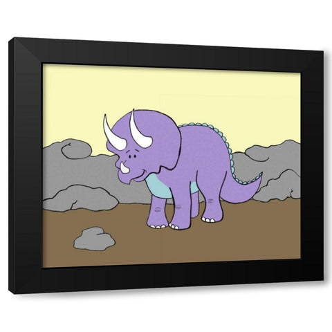 Prehistoric Playtime II Black Modern Wood Framed Art Print by Ilosky, Pam
