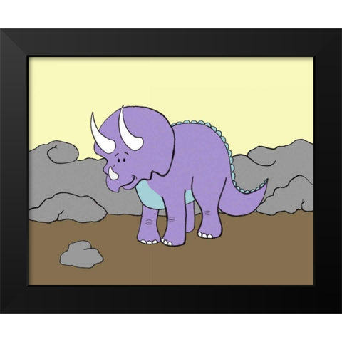 Prehistoric Playtime II Black Modern Wood Framed Art Print by Ilosky, Pam