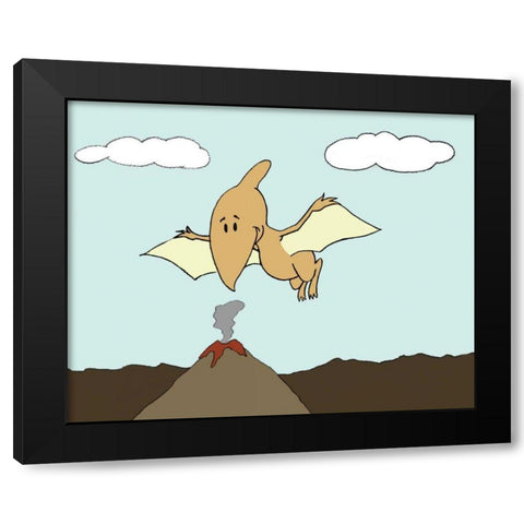Prehistoric Playtime III Black Modern Wood Framed Art Print by Ilosky, Pam