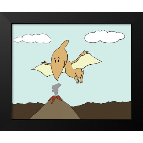 Prehistoric Playtime III Black Modern Wood Framed Art Print by Ilosky, Pam