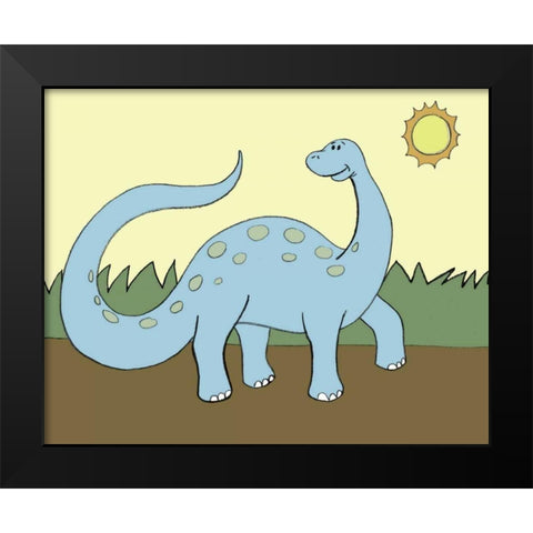 Prehistoric Playtime IV Black Modern Wood Framed Art Print by Ilosky, Pam