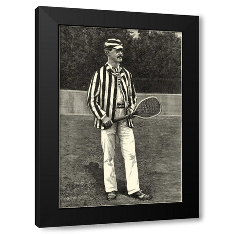 Harpers Weekly Tennis I Black Modern Wood Framed Art Print with Double Matting by Unknown