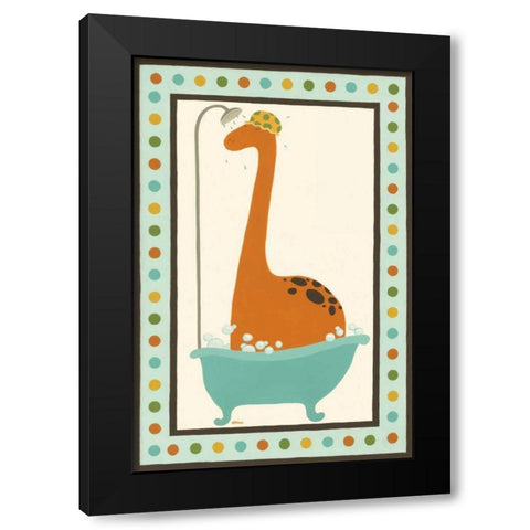 Rub-A-Dub Dino I Black Modern Wood Framed Art Print with Double Matting by Vess, June Erica
