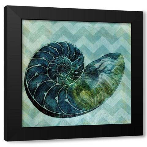 Chevron Shell I Black Modern Wood Framed Art Print with Double Matting by Vision Studio