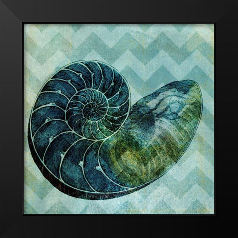 Chevron Shell I Black Modern Wood Framed Art Print by Vision Studio