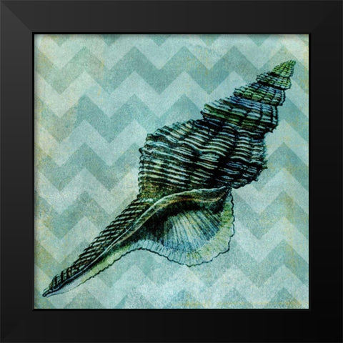 Chevron Shell III Black Modern Wood Framed Art Print by Vision Studio