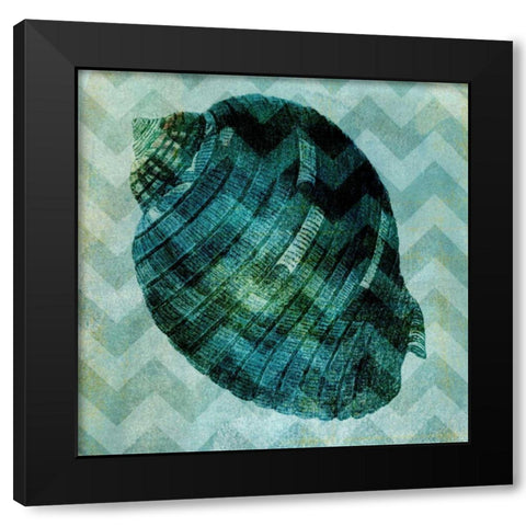 Chevron Shell VIII Black Modern Wood Framed Art Print by Vision Studio