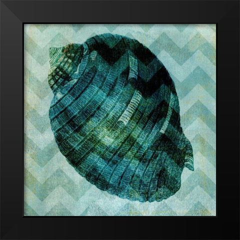 Chevron Shell VIII Black Modern Wood Framed Art Print by Vision Studio