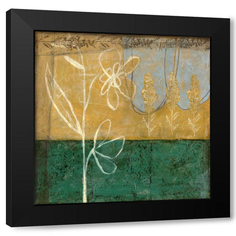 Small Pressed Wildflowers I Black Modern Wood Framed Art Print with Double Matting by Goldberger, Jennifer