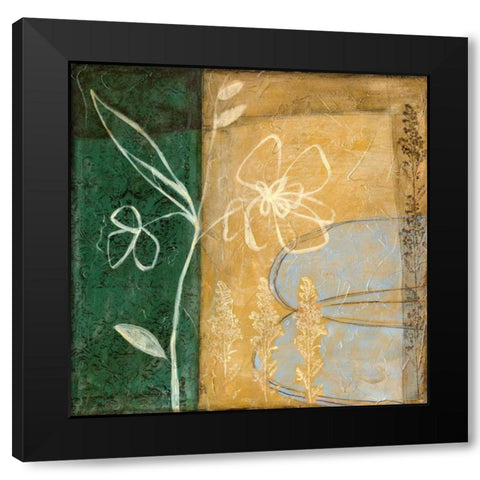 Small Pressed Wildflowers III Black Modern Wood Framed Art Print with Double Matting by Goldberger, Jennifer