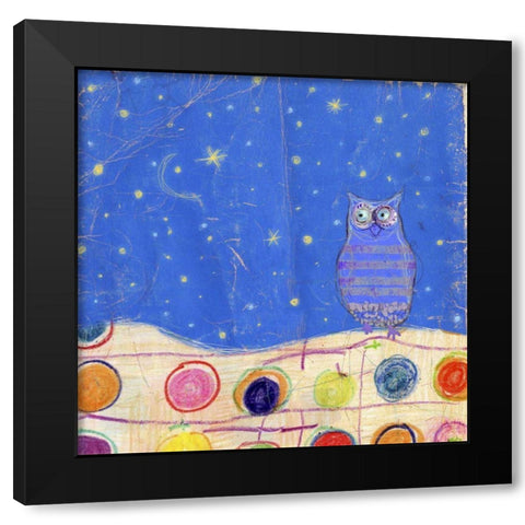Feathers, Dots and Stripes II Black Modern Wood Framed Art Print by Blixt, Ingrid