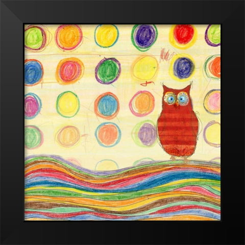 Feathers- Dots and Stripes IV Black Modern Wood Framed Art Print by Blixt, Ingrid