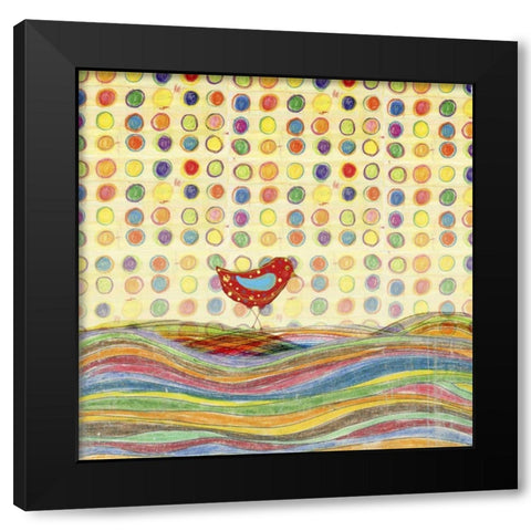 Feathers, Dots and Stripes VII Black Modern Wood Framed Art Print with Double Matting by Blixt, Ingrid