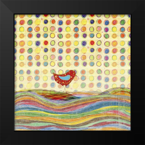 Feathers, Dots and Stripes VII Black Modern Wood Framed Art Print by Blixt, Ingrid