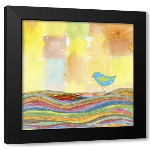 Feathers, Dots and Stripes IX Black Modern Wood Framed Art Print by Blixt, Ingrid