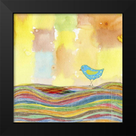 Feathers, Dots and Stripes IX Black Modern Wood Framed Art Print by Blixt, Ingrid