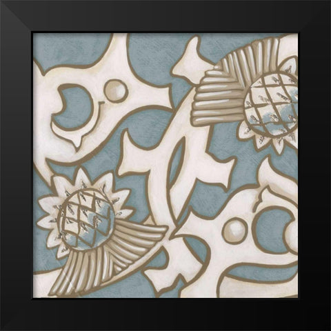 Ornamental Leaf I Black Modern Wood Framed Art Print by Vision Studio
