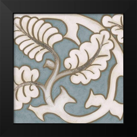 Ornamental Leaf II Black Modern Wood Framed Art Print by Vision Studio