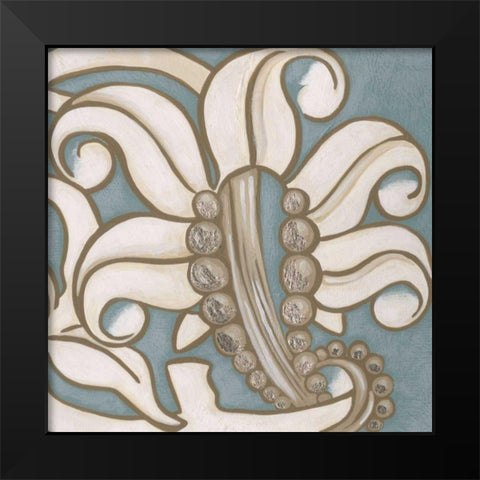 Ornamental Leaf IV Black Modern Wood Framed Art Print by Vision Studio