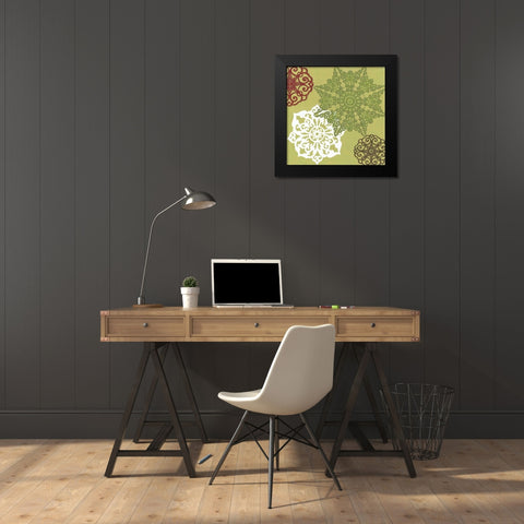 Winter Lace II Black Modern Wood Framed Art Print by Vess, June Erica