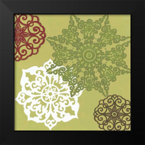 Winter Lace II Black Modern Wood Framed Art Print by Vess, June Erica