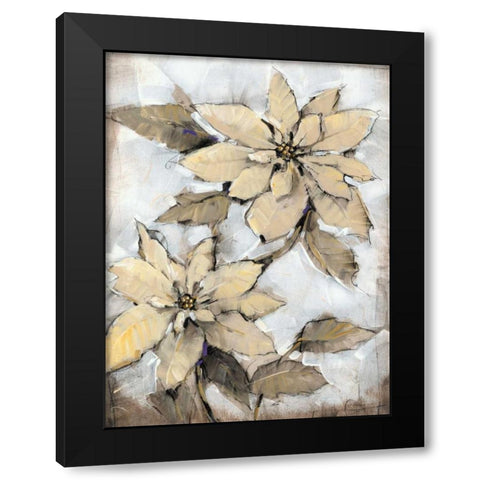 Poinsettia Study I Black Modern Wood Framed Art Print with Double Matting by OToole, Tim