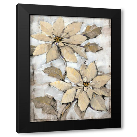 Poinsettia Study II Black Modern Wood Framed Art Print with Double Matting by OToole, Tim