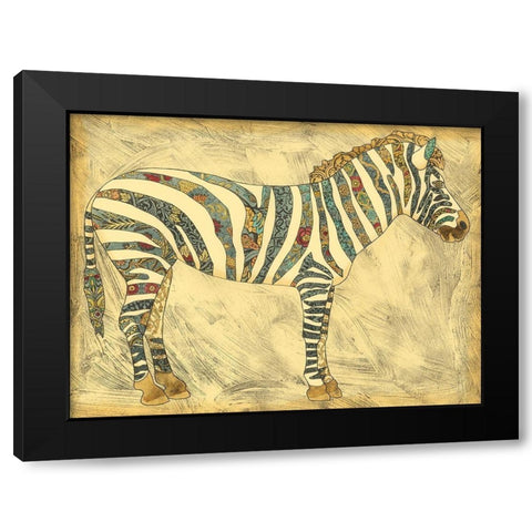 Royal Zebra Black Modern Wood Framed Art Print with Double Matting by Zarris, Chariklia