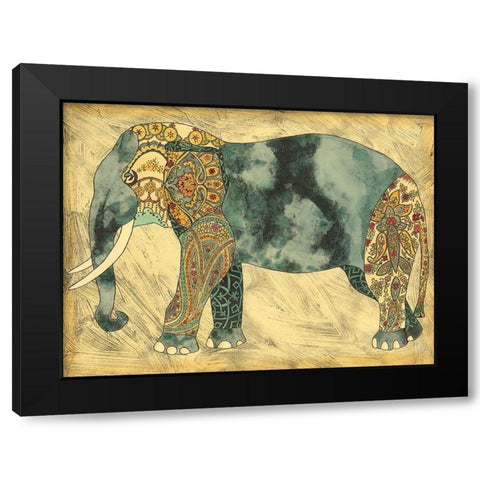 Royal Elephant Black Modern Wood Framed Art Print with Double Matting by Zarris, Chariklia