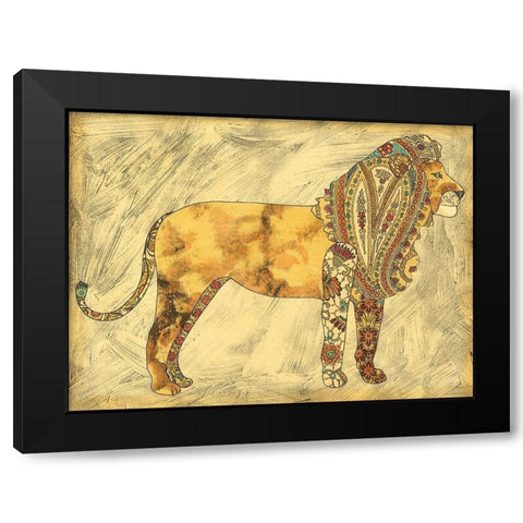 Royal Lion Black Modern Wood Framed Art Print with Double Matting by Zarris, Chariklia