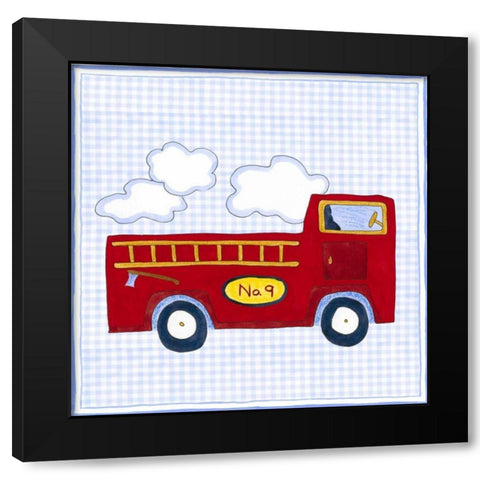 Silhouette on Blue Gingham I Black Modern Wood Framed Art Print by Slocum, Nancy